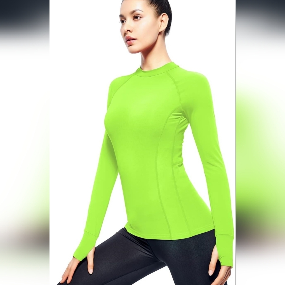 Zengjo Neon Green Active Long Sleeve Top Sz Xs NWT